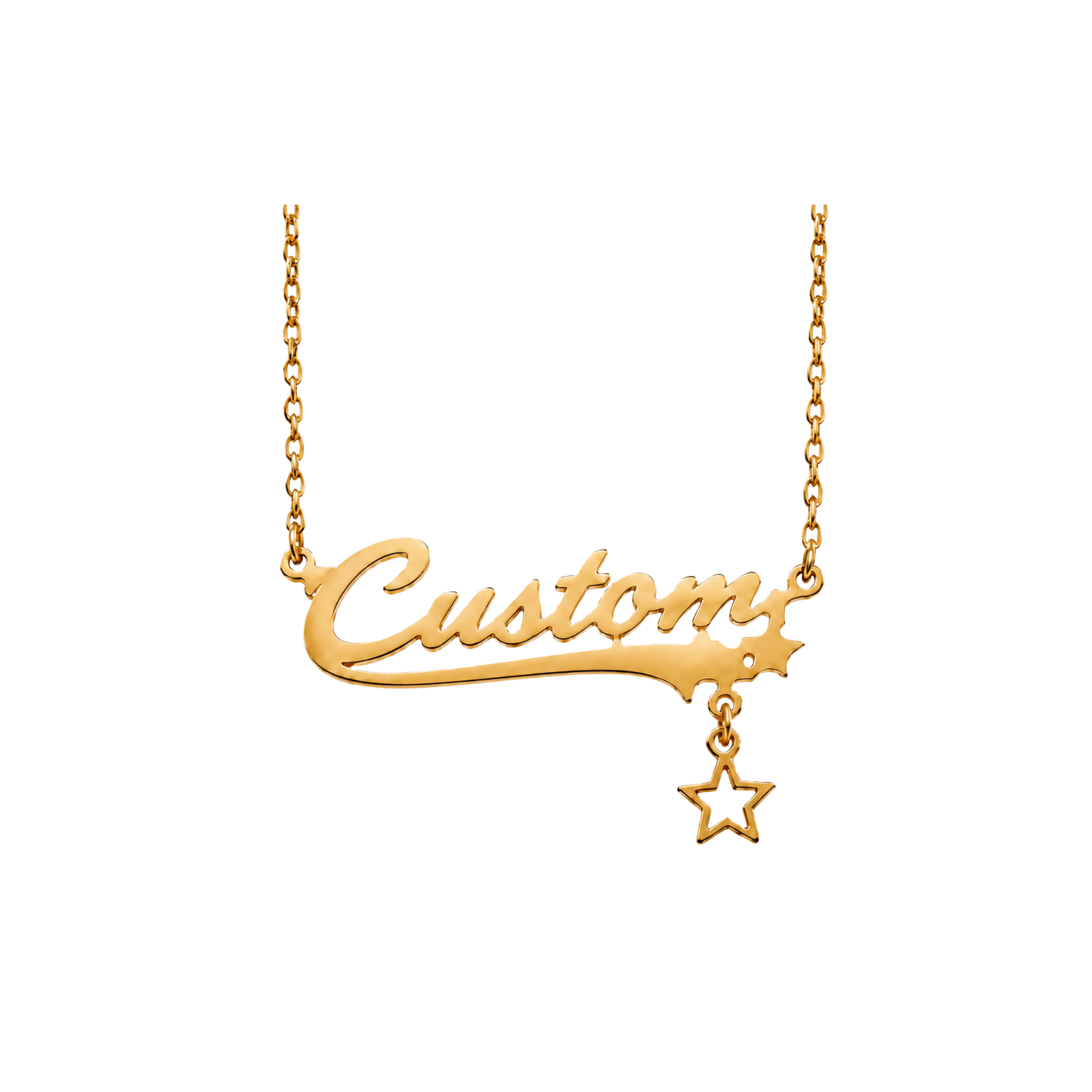 Personalised Star Nameplate Necklace - Gold/Silver