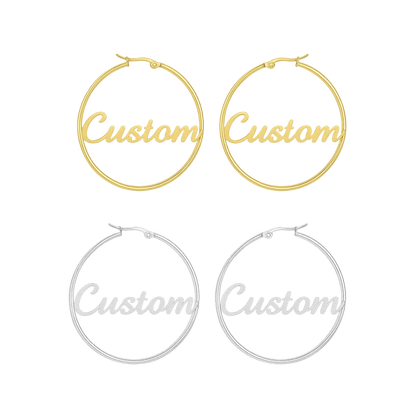 Custom Nameplate Hoops - Gold/Silver