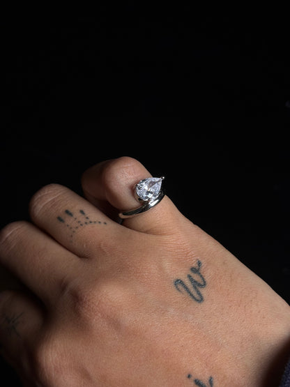 Bague de montre émeraude - Or/Argent