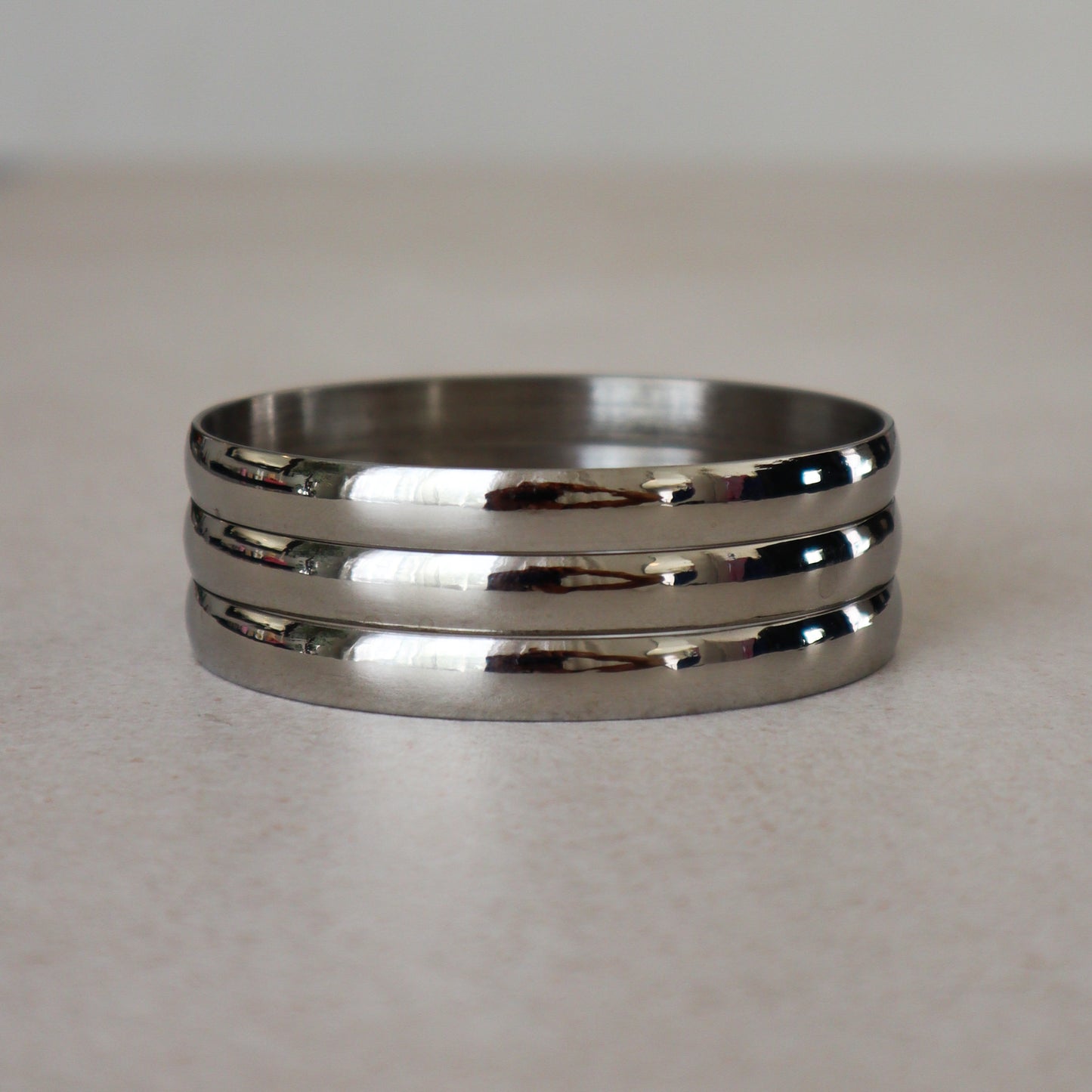 Thin Stackable Bangle - Silver