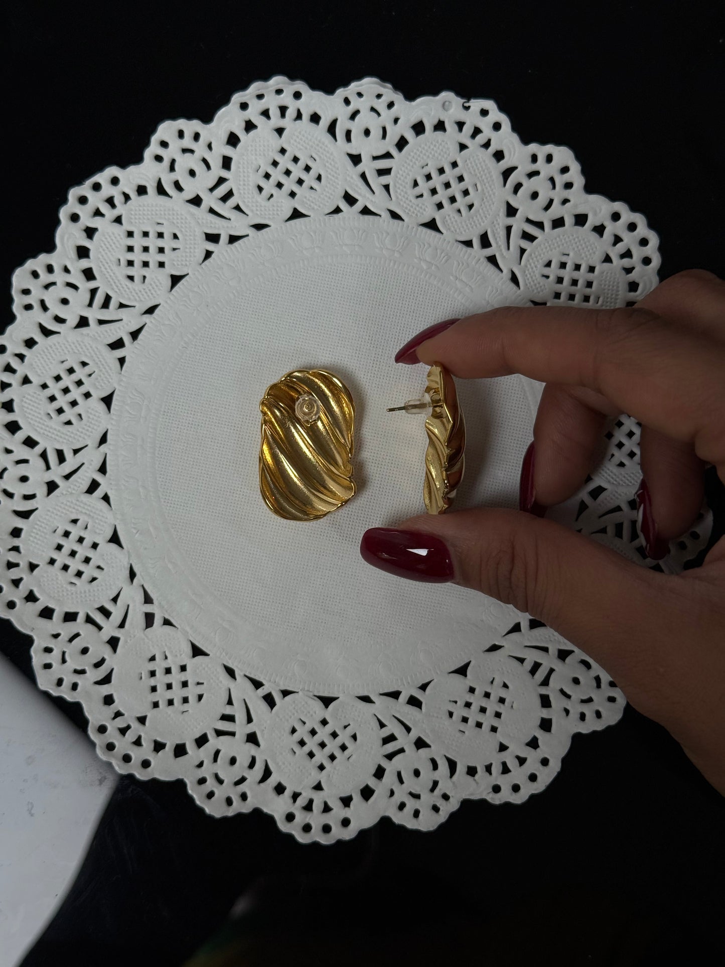 SS01 Gold Swirl Earrings *WATERPROOF & TARNISH-PROOF*