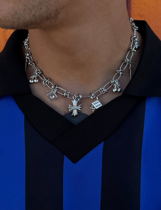 Build-A-Baddie Yankee Charm Necklace - Gold/Silver