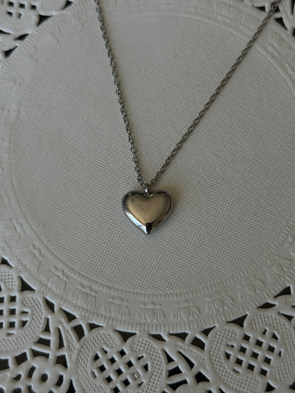 SS46 Antique Silver Heart Necklace *WATERPROOF & TARNISH-PROOF*