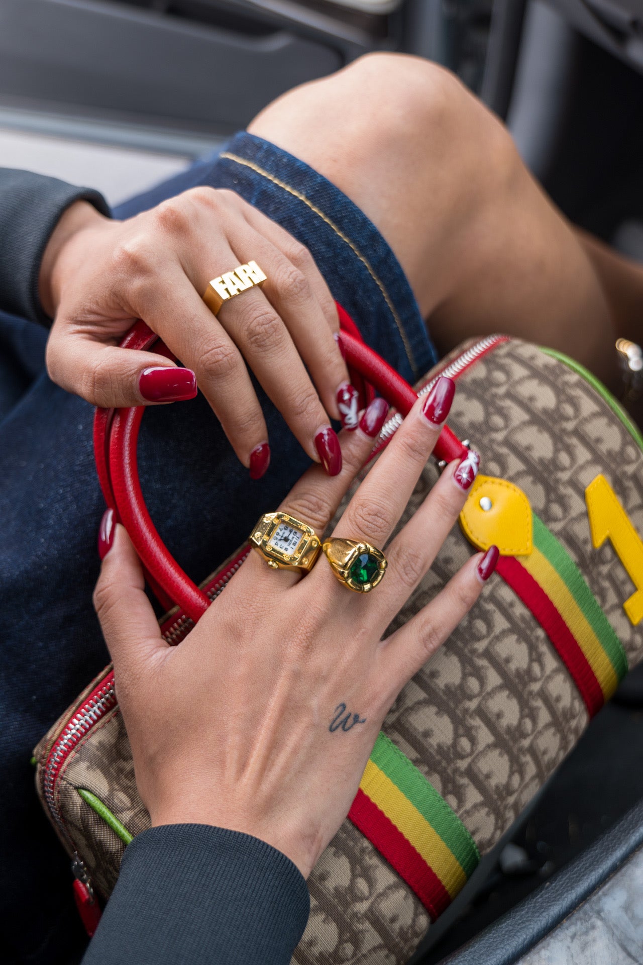 Bague de montre rétro - Or/Argent