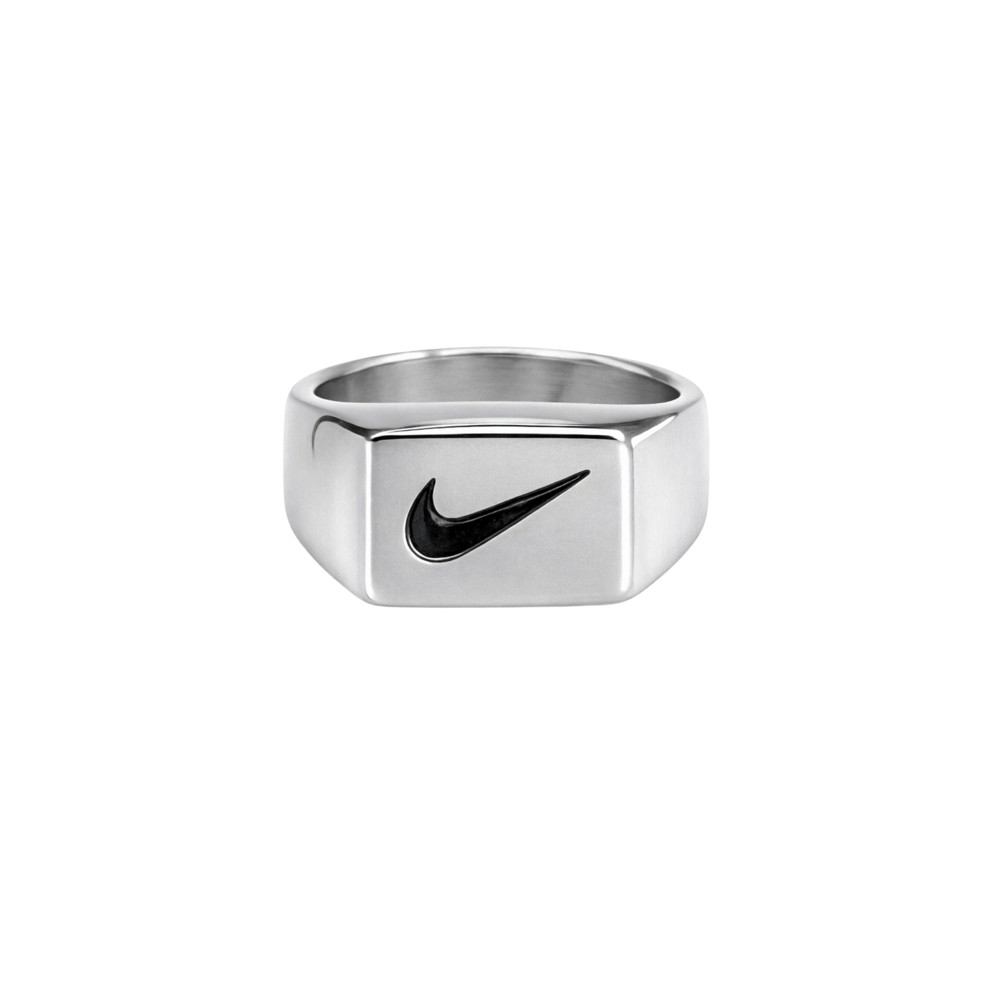 Swoosh Brick Ring - Silver