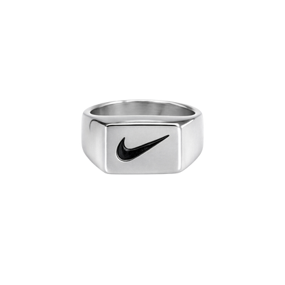 Swoosh Brick Ring - Silver