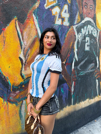 Recovered by M Argentina Shirred T-shirt (Size XXS/XS)