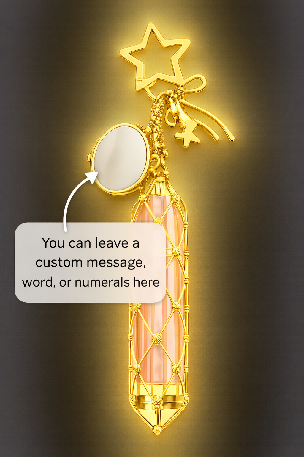 It-Girl Lipstick Holder Bag Charm - Gold Star