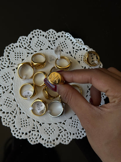 SS45 Yankee Crest Ring  *WATERPROOF & TARNISH-PROOF* *Minor Scratches*