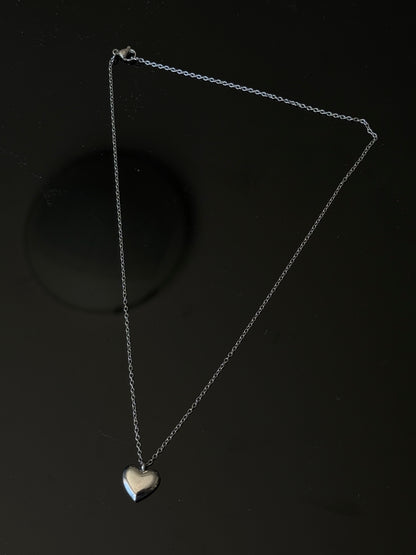 SS46 Antique Silver Heart Necklace *WATERPROOF & TARNISH-PROOF*