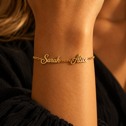 Personalised Multi-Name Bracelet - Gold