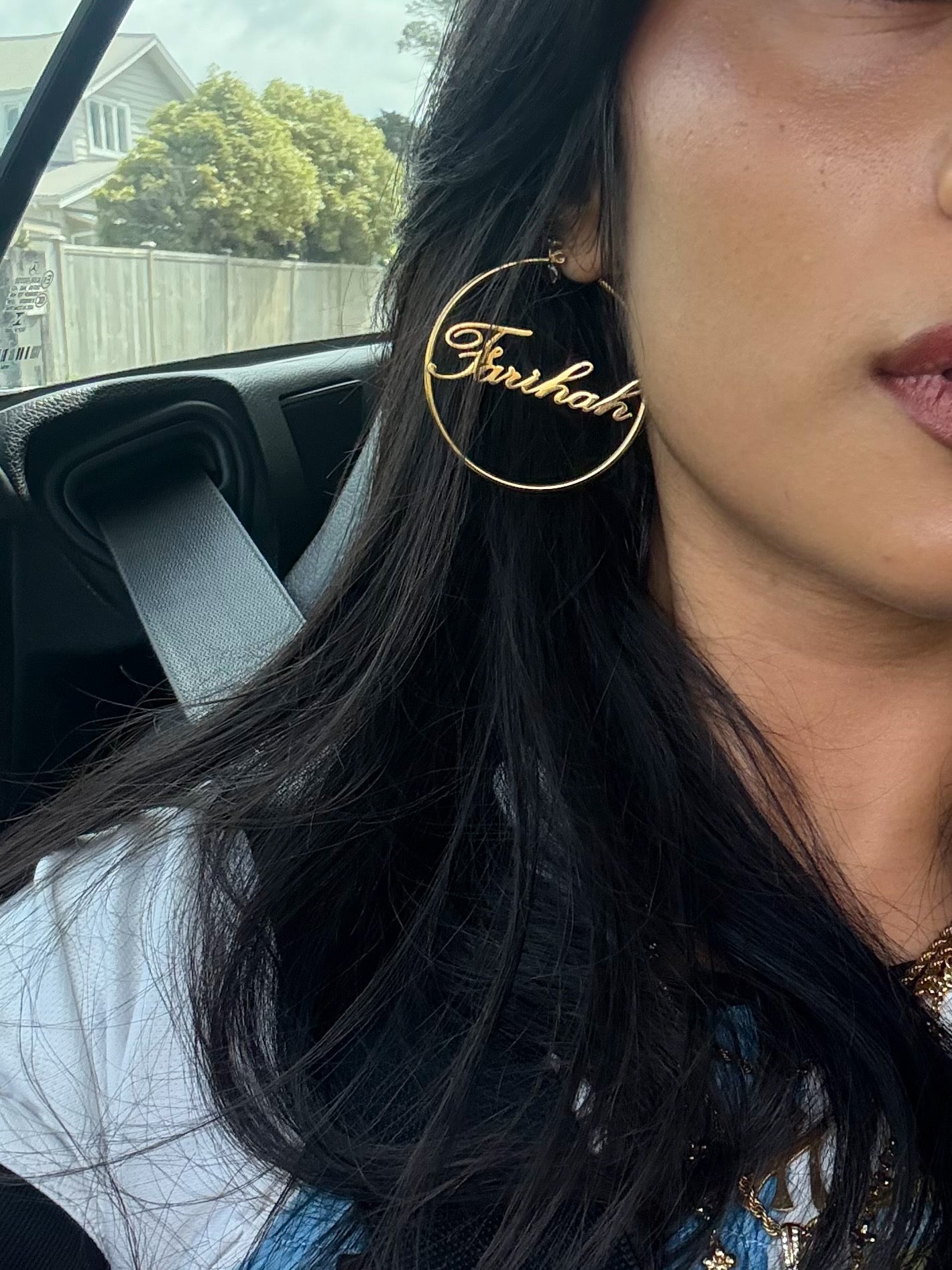 Custom Nameplate Hoops - Gold/Silver