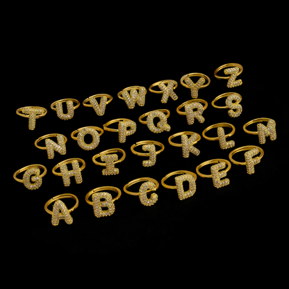 Bubble Initial Ring - 18K Gold-Plated