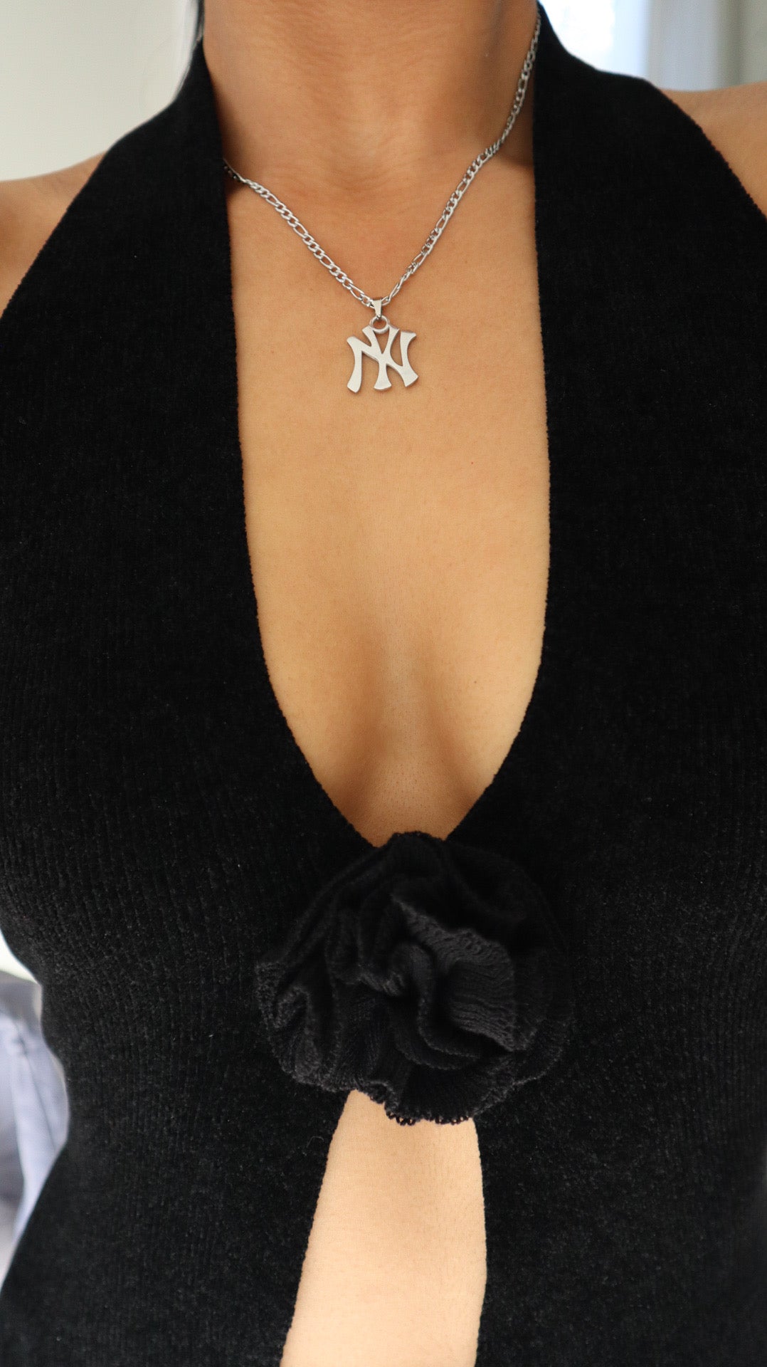 NY Yankee Necklace - Silver