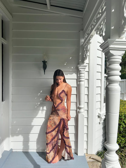 Fatale Maxi Dress in Sunrose