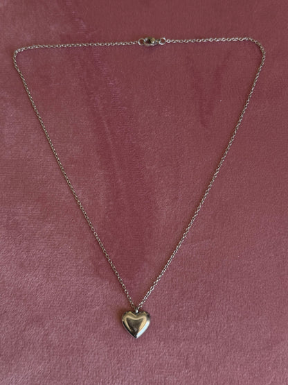SS46 Antique Silver Heart Necklace *WATERPROOF & TARNISH-PROOF*