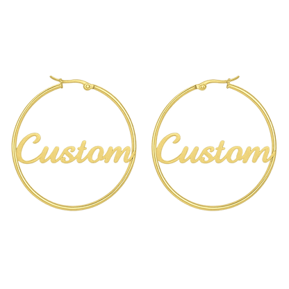 Custom Nameplate Hoops - Gold/Silver