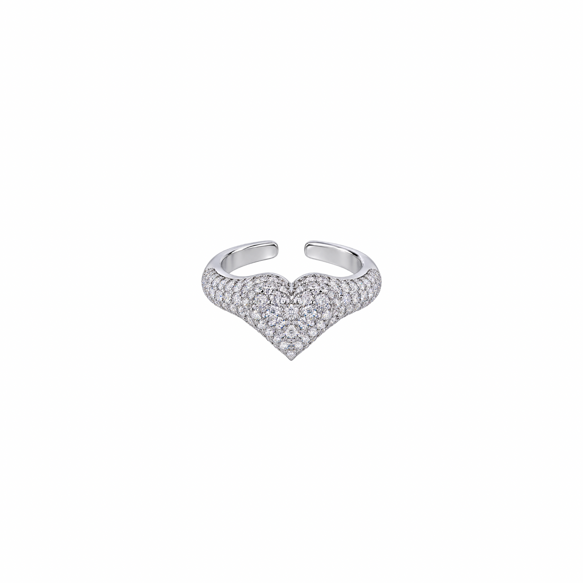 SELF MADE Pavé Heart Pinky Ring - Silver