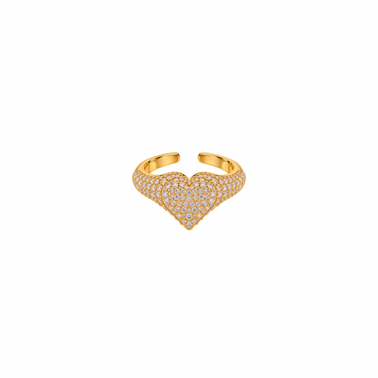 SELF MADE Pavé Heart Pinky Ring - Gold
