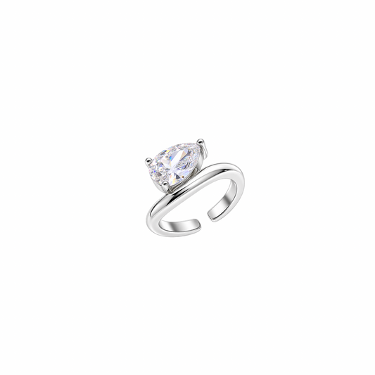 MAIN CHARACTER Adjustable Pear Pinky Ring - Silver