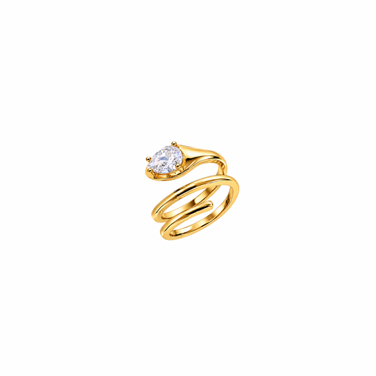 PLOT TWIST Pear Cut Pinky Ring - Gold