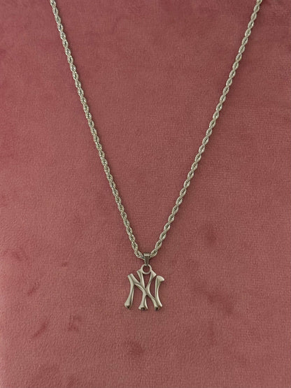 Yankee Power Rope Necklace- Silver