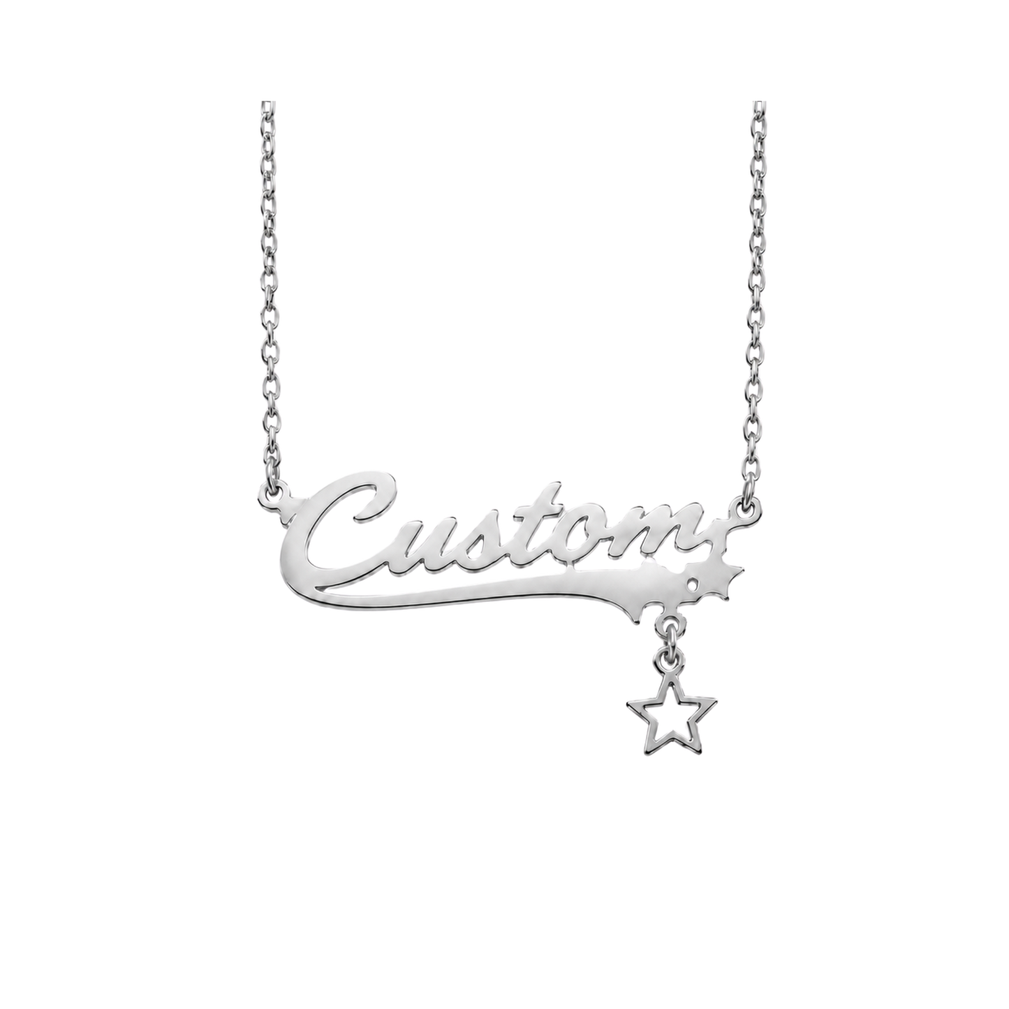 Personalised Star Nameplate Necklace - Gold/Silver