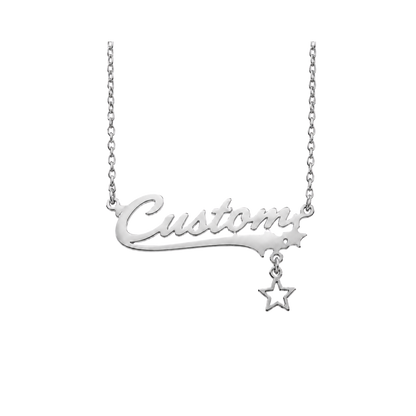 Personalised Star Nameplate Necklace - Gold/Silver