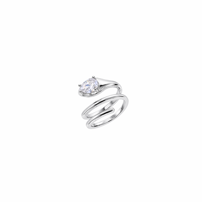 Bague de montre émeraude - Or/Argent