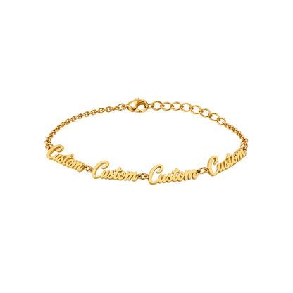Personalised Multi-Name Bracelet - Gold