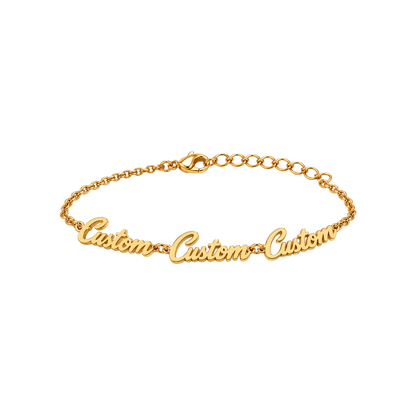 Personalised Multi-Name Bracelet - Gold