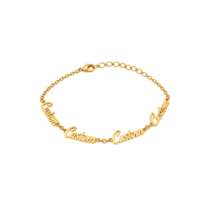 Personalised Multi-Name Bracelet - Gold