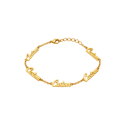 Personalised Multi-Name Bracelet - Gold