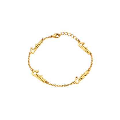 Personalised Multi-Name Bracelet - Gold