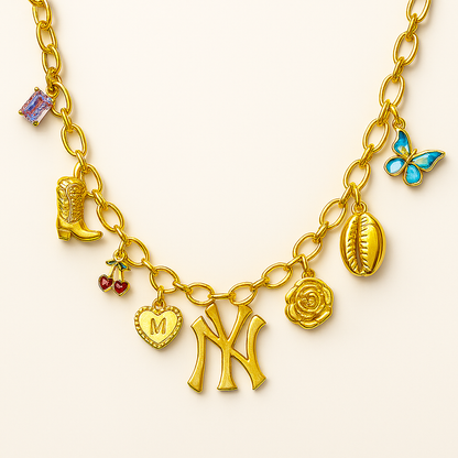 Build-A-Baddie Charm Necklace - Gold/Silver