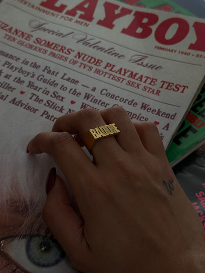 Nameplate Ring - Gold/Silver