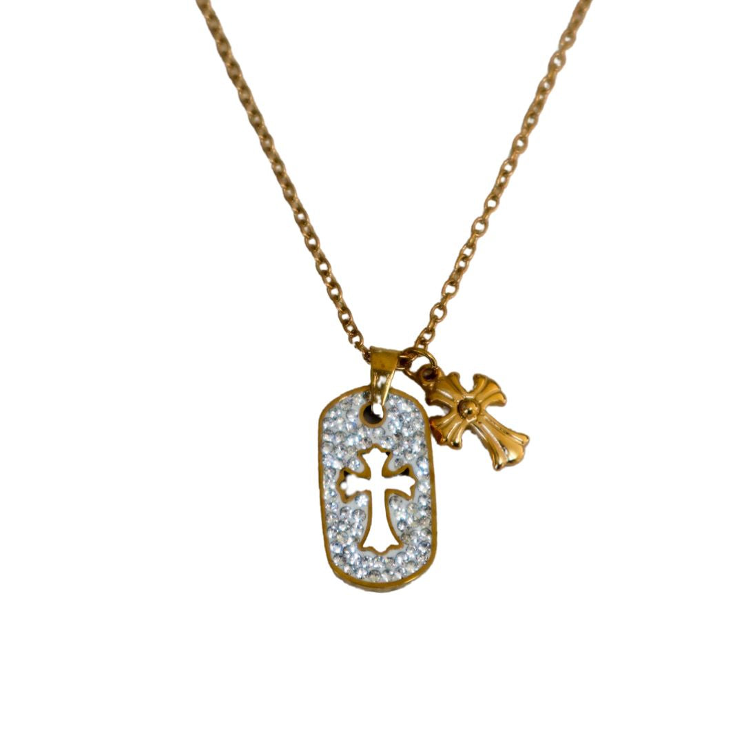 Twin Cross Tag Chain