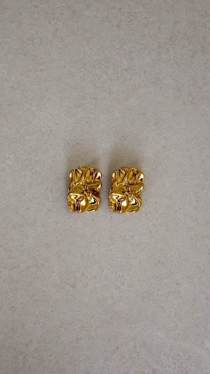 Foil Panel Earrings- Gold