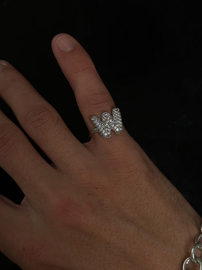 Bubble Initial Ring - Silver