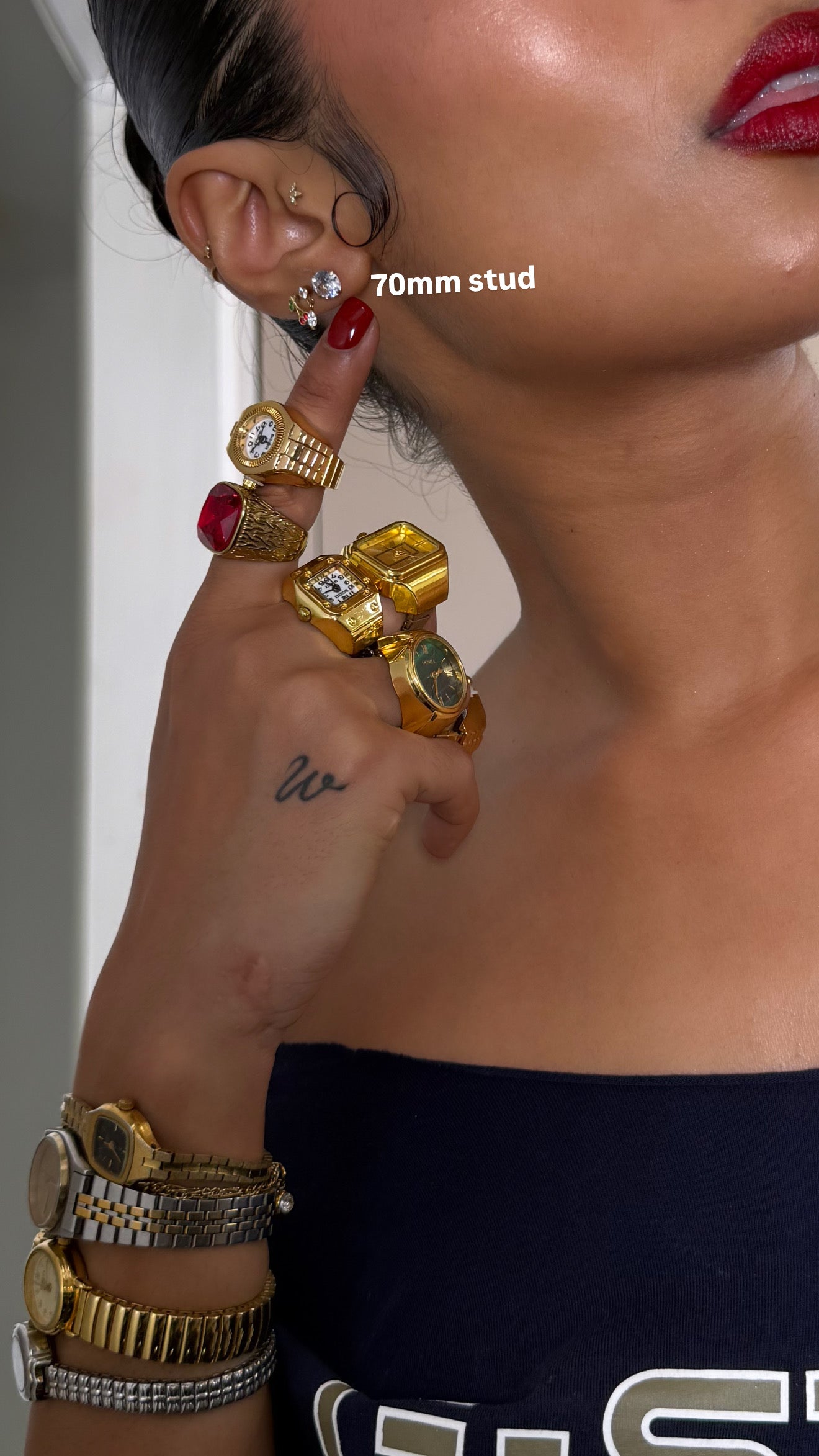 Iced Out Studs - 18K Gold-Plated