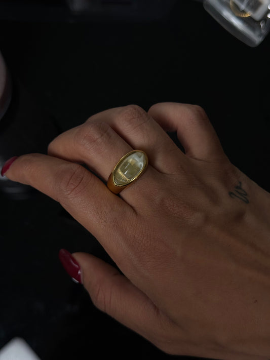 SS27 Glass Ring *WATERPROOF & TARNISH-PROOF*