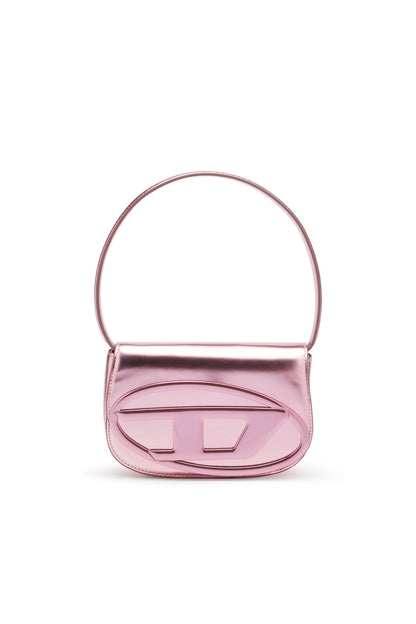 1DR-Iconic DIESEL shoulder bag in Pink mirrored leather