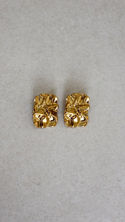 Foil Panel Earrings- Gold