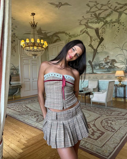 WITH JEAN Plaid Hudson Skirt (XS)
