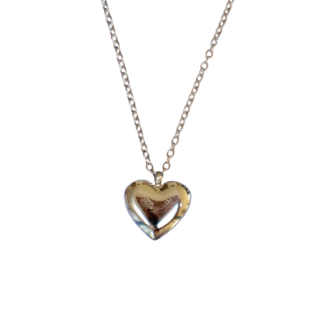 Vintage Heart Necklace - Silver