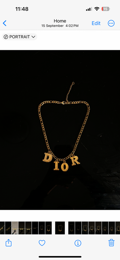 “DIOR” Charm Necklace