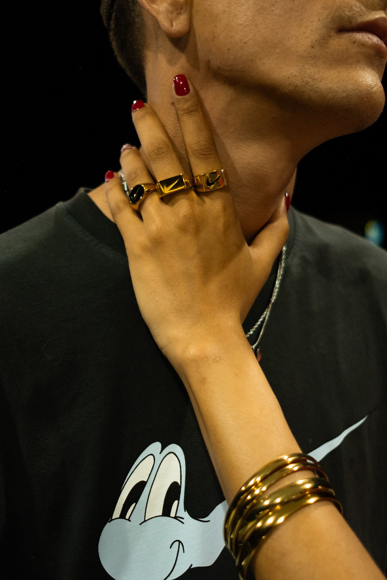 Swoosh Brick Ring - 18K Gold Plated