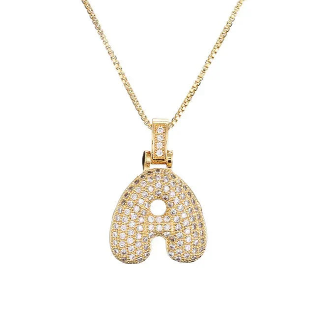 Bubble Initial Necklace - Gold