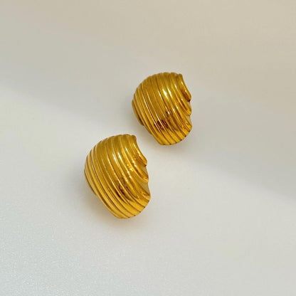 Ridge Earrings - Gold