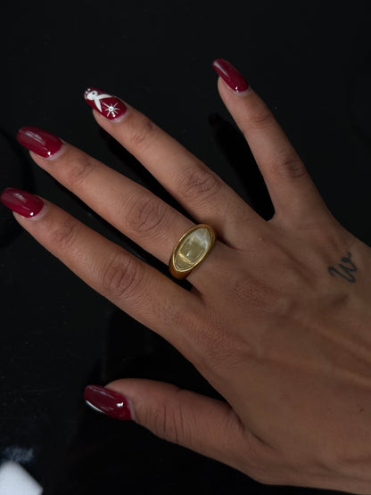 SS27 Glass Ring *WATERPROOF & TARNISH-PROOF*